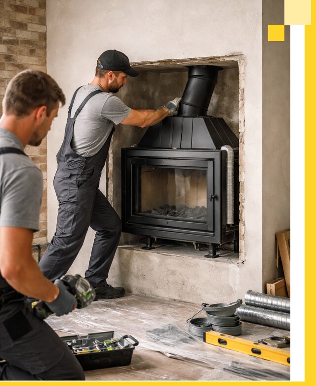 Установка каминных топок в Снежинске: монтаж, подключение