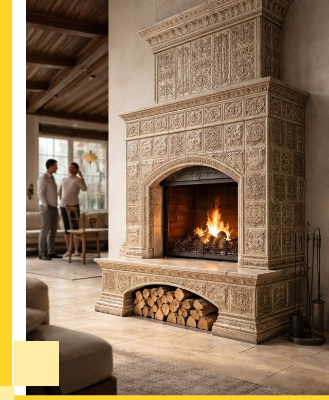 Купить изразцовый камин в Снежинске от 259800 р. | ЭриданСнж