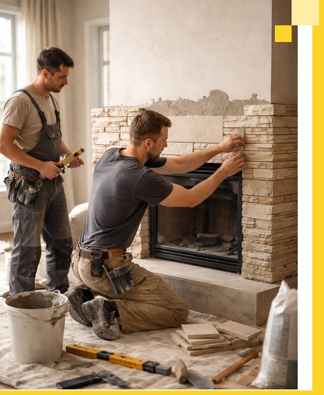 Установка и монтаж каминов для загородного дома в Снежинске