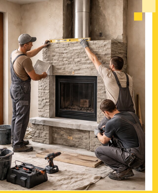 Профессиональный монтаж каминов под ключ в Снежинске для дома