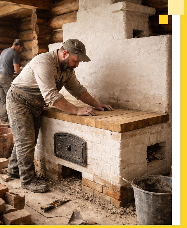 Проектирование и установка русской печи с лежанкой в Снежинске