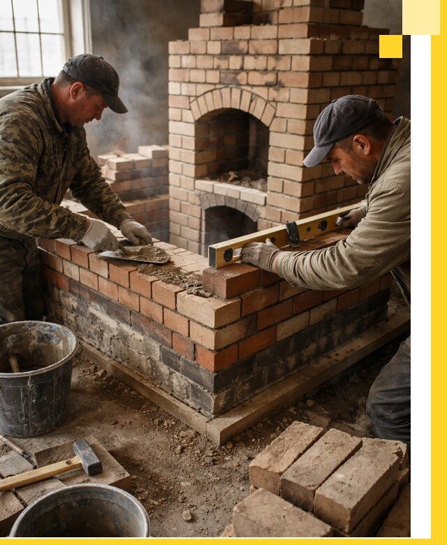 Изготовление и монтаж печей и каминов из кирпича в Снежинске