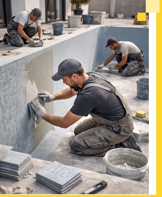 Облицовка бассейнов в Снежинске плитка мозаика гидроизоляция