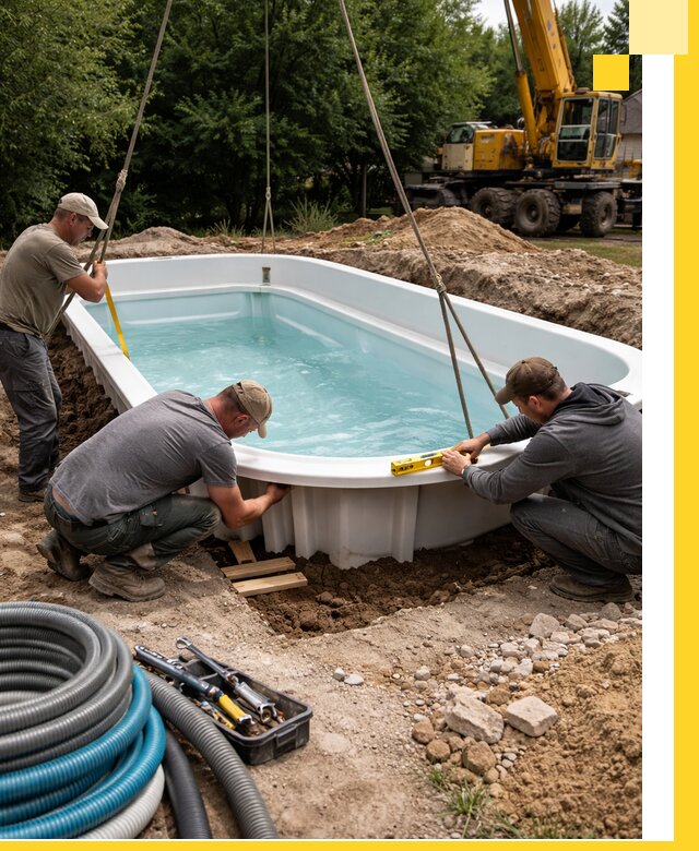 Установка и монтаж композитных бассейнов под ключ в Снежинске