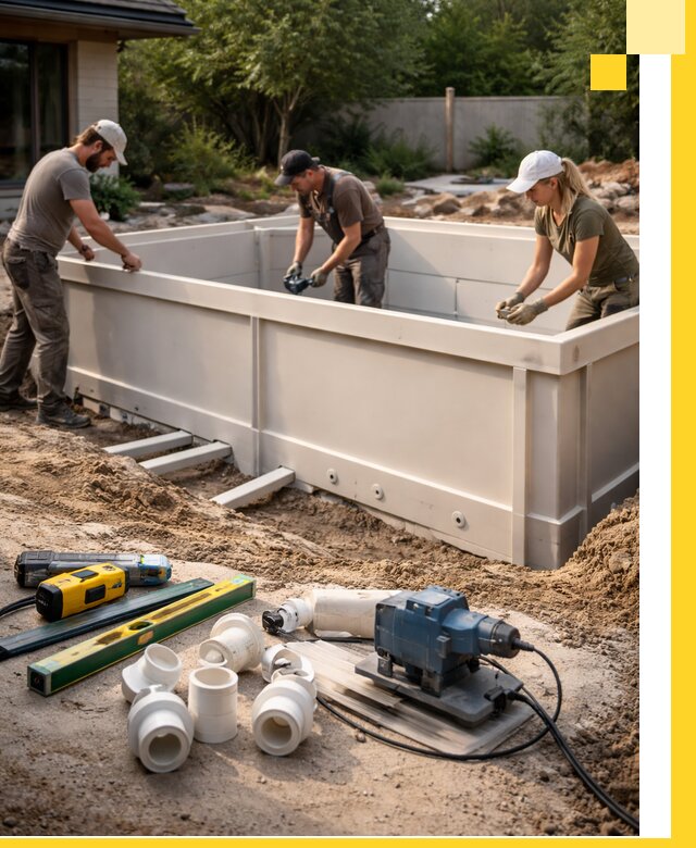 Установка полипропиленовых бассейнов под ключ в Снежинске