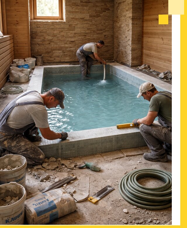 Проектирование и строительство бассейнов для бани в Снежинске