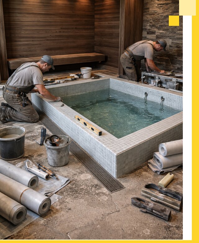 Установка и строительство бассейнов для сауны в Снежинске