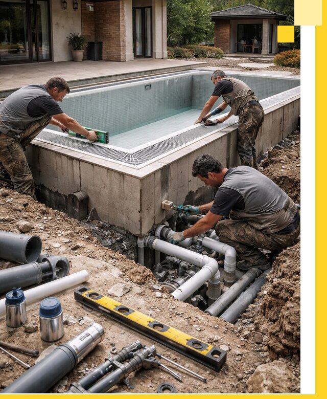 Строительство переливных бассейнов в Снежинске под ключ