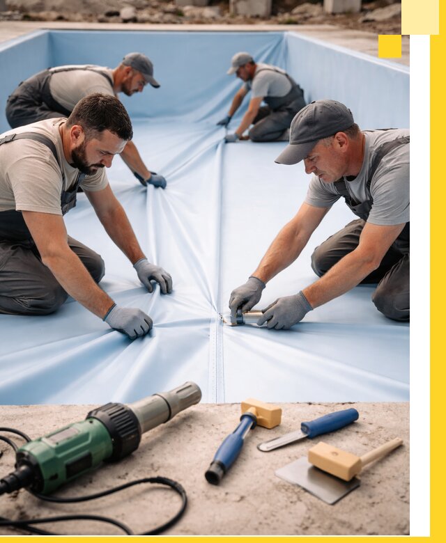 ПВХ пленка для бассейнов с монтажом и гарантией в Снежинске