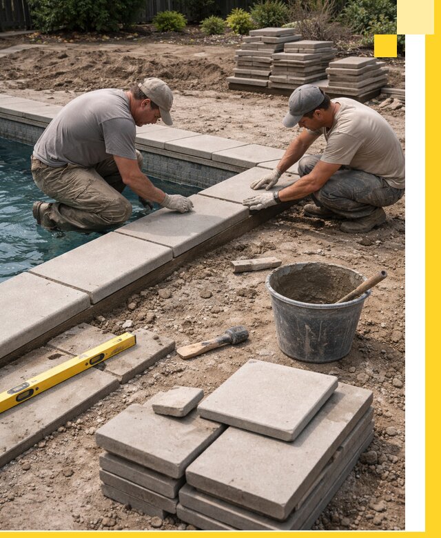 Установка и изготовление копингового камня для бассейнов в Снежинске