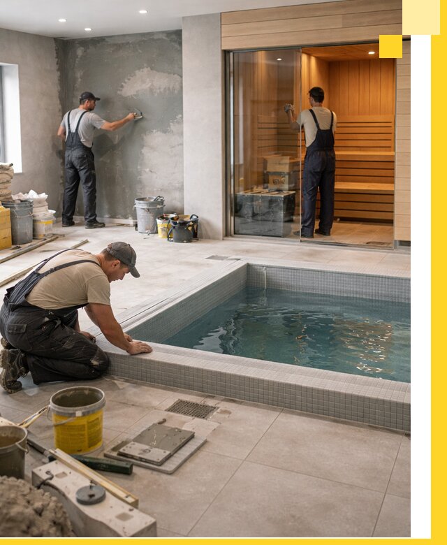 Проектирование и строительство сауны с бассейном в Снежинске