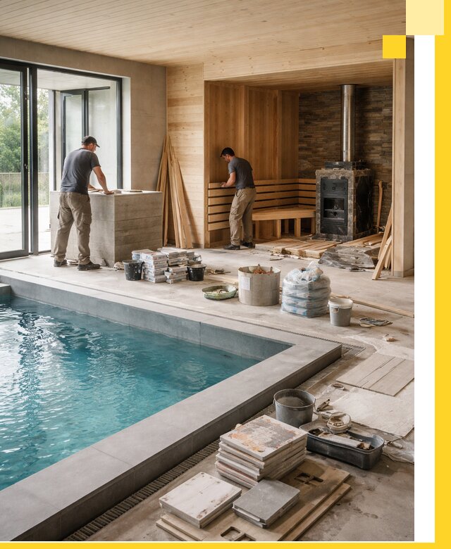 Проектирование и строительство бань с бассейном в Снежинске