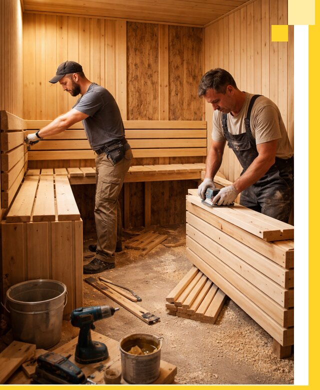 Профессиональный комплексный ремонт саун под ключ в Снежинске