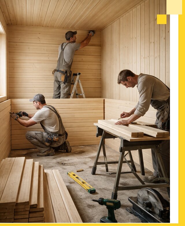 Обшивка саун в Снежинске из натуральной древесины под ключ