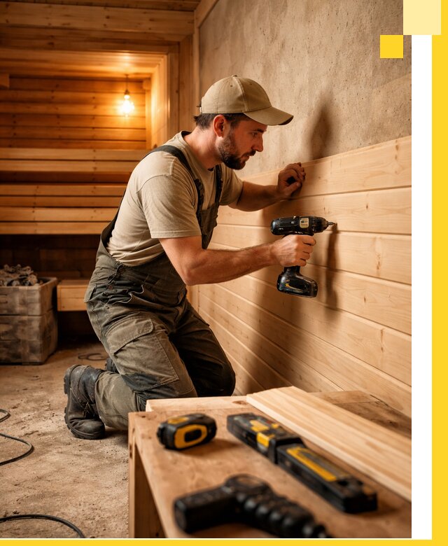 Профессиональная внутренняя отделка бани в Снежинске под ключ