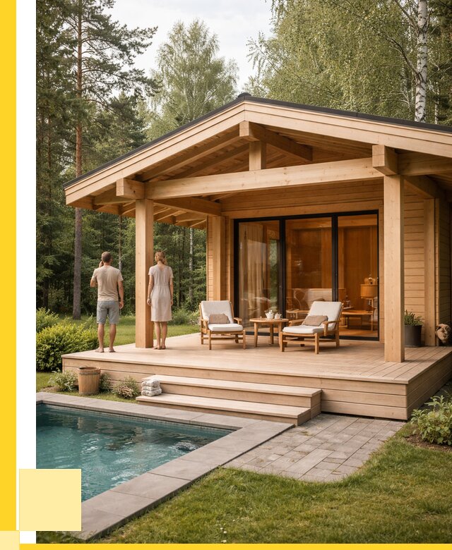 Бани с террасой под ключ в Снежинске от 623520 р. | ЭриданСнж