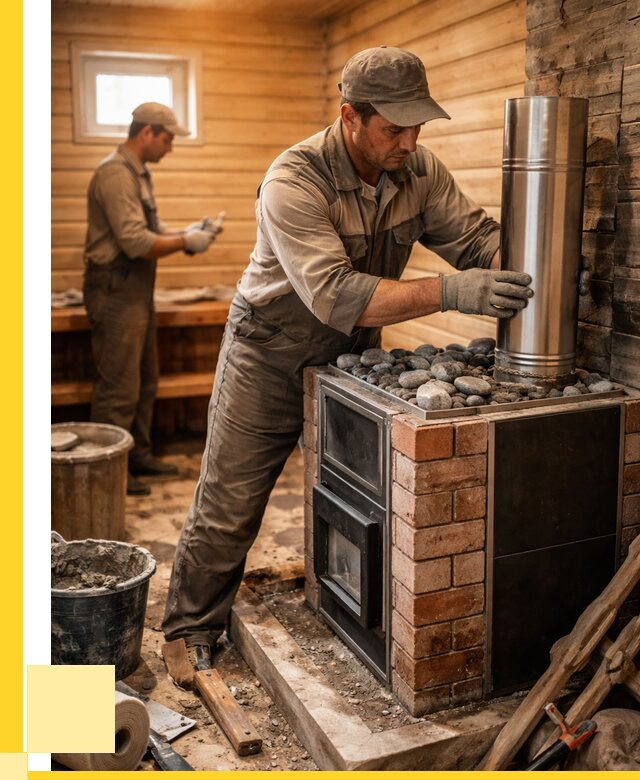 Монтаж печи в бане под ключ в Снежинске от 20784 р. | ЭриданСнж