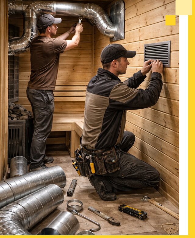 Проектирование и монтаж вентиляции бани в Снежинске под ключ