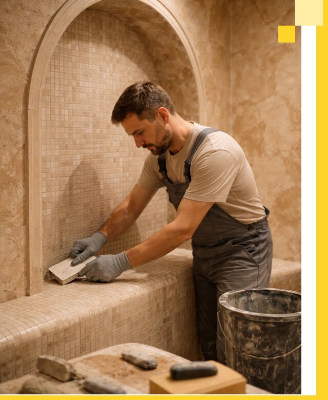 Профессиональная отделка хамамов с мозаикой под ключ в Снежинске