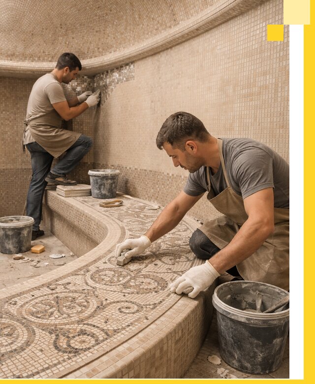 Плитка для хамама в Снежинске, укладка, подбор и поставка